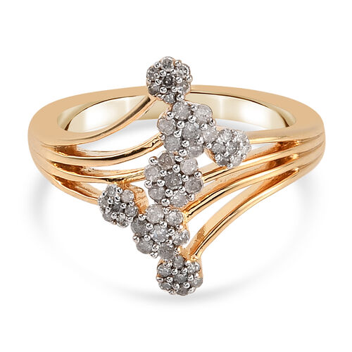 Diamant Ring 925 Silber Gelbgold Vermeil image number 0