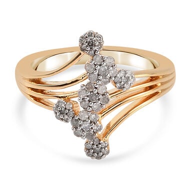 Diamant Ring 925 Silber Gelbgold Vermeil