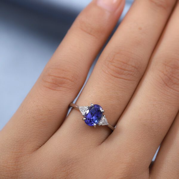 RHAPSODY - AAAA Tansanit und Diamant-Ring, 950 Platin  ca. 1,55 ct image number 3