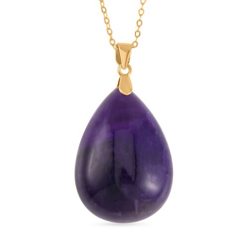 Drop afrikanischer Amethyst-Anhänger mit Kette image number 0