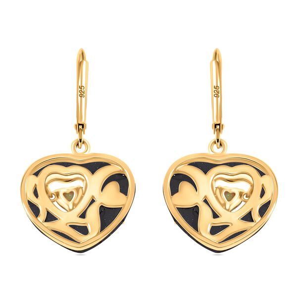 Schwarze Jade, Natürlicher, äthiopischer Welo Opal Ohrringe 925 Silber Gelbgold Vermeil ca. 16,00 ct image number 5