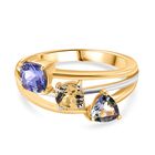 Tansanit, Pfau Tansanit Ring 925 Silber Rhodiniert und 750 Gelbgold Vermeil (Gr&ouml;&szlig;e 18.00) ca. 1,64 ct