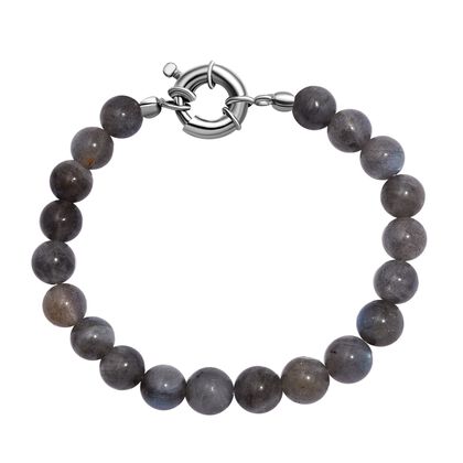 Labradorit Armband ca. 19 cm Messing rhodiniert ca. 80.00 ct