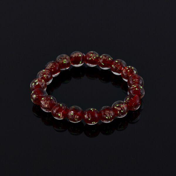 Flexibles rotes Armband im Murano-Stil image number 2