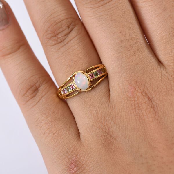 AA Natürlicher, äthiopischer Welo Opal und Multi-Turmalin Ring - 0,95 ct. image number 2