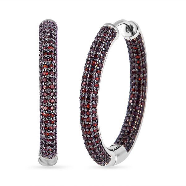 Rote Granat-Inside-Out-Creolen - 3,80 ct.