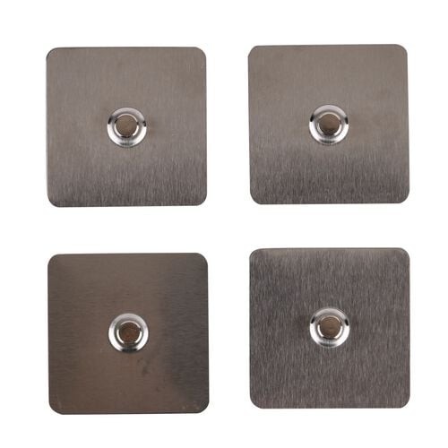4 robuste Wandhaken aus Edelstahl mit selbstklebender Rückseite, ideal für Küche, Bad oder Büro. Tragkraft bis 3,5?kg, 6x6cm image number 0
