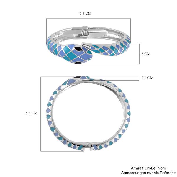 Designer Stil - emaillierter Schlangen Armreif, ca. 18 cm ca. 32,00g image number 5