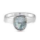 Handgearbeiteter Polki Blauer Diamant Fancy Solitär Ring 925 Silber Platin-Überzug image number 0