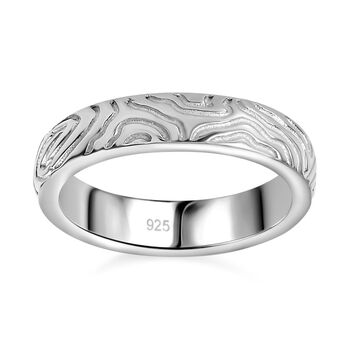 Gravierter Ring, 925 Silber rhodiniert, (Gr&ouml;&szlig;e 17.00) ca. 5,36g