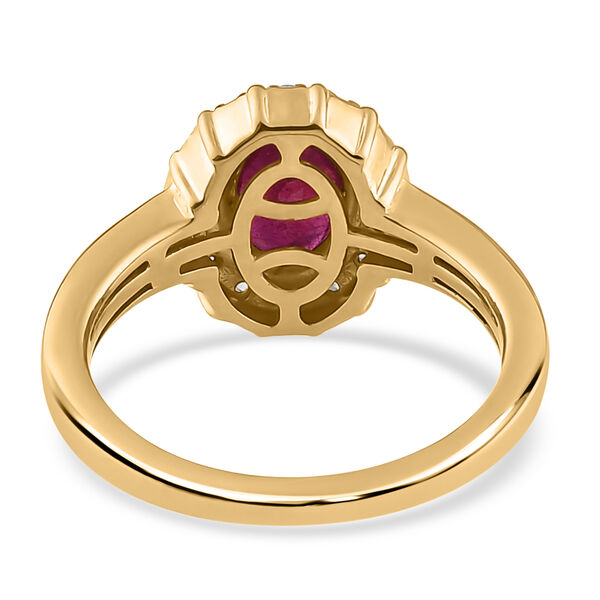 Fissure gefüllt Rubin und Zirkon Ring 925 Silber vergoldet  ca. 1,26 ct image number 6