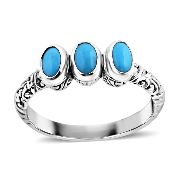 Royal Bali - Sleeping Beauty Türkis Ring, 925 Silber, (Größe 21.00), ca. 1.37 ct image number 0