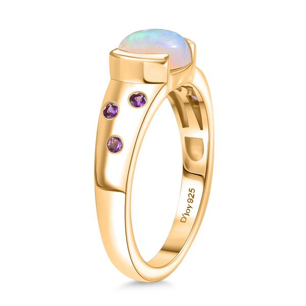D'Joy AA nat&uuml;rlicher, &auml;thiopischer Welo Opal und afrikanischer Amethyst Ring - 0,98 ct. image number 5