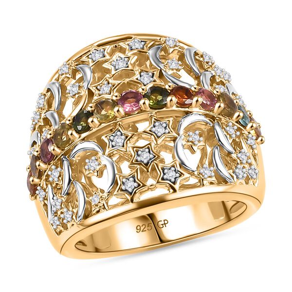 GP Celestial Kollektion- AA Multi-Turmalin, Zirkon und Kanchanaburi blauer Saphir Ring  - 1,27 ct. image number 4