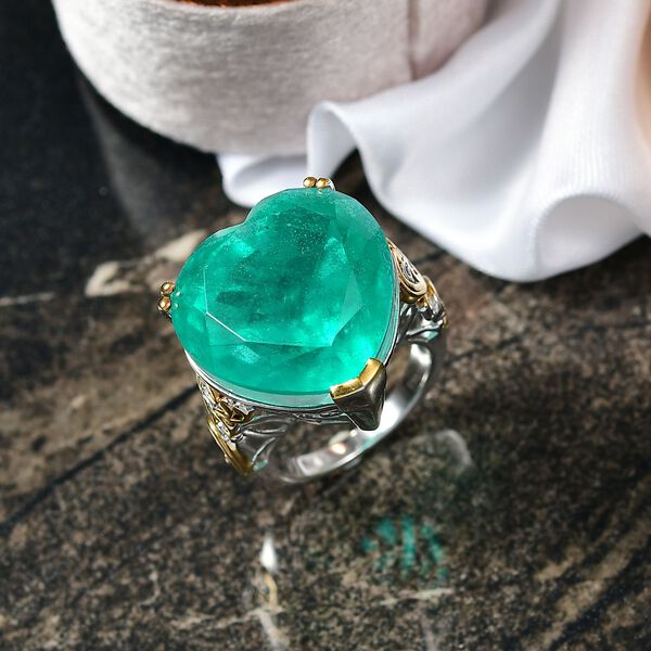 D'Joy Smaragd Triplett Quarz zweifarbiger Ring - 35,83 ct. image number 2