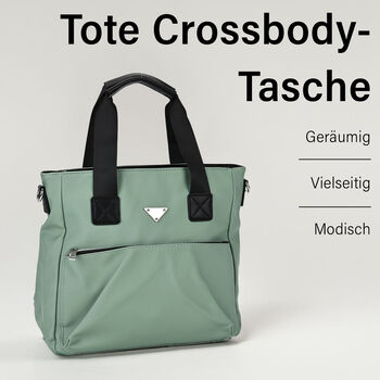 Praktischer Shopper mit verstellbarem Riemen, Gr&uuml;n