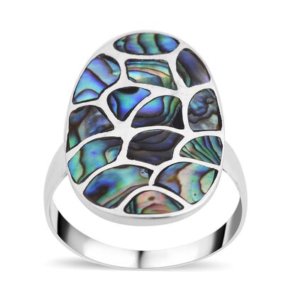 Royal Bali - Abalone Muschel Ringe 925 Silber (Größe 16.00) ca. 1.04 ct