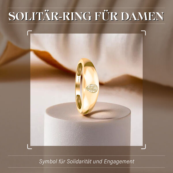 LUXORO natürlicher gelber I1 Diamant-Ring in 585 Gelbgold - 0,25 ct. image number 2
