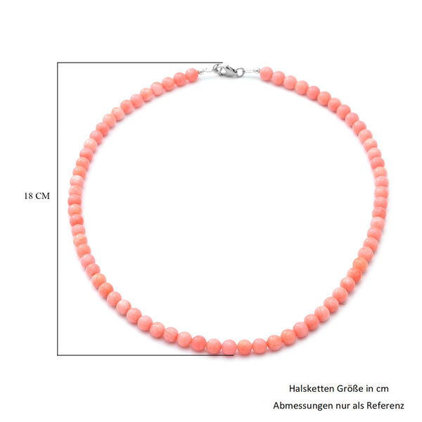 Rosa Koralle Halskette ca. 45 cm lange 925 Silber ca. 80.75 ct image number 5