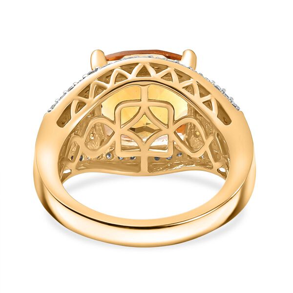 Djoy AA Serra Gaucha Citrin, Feueropal Ring 925 Silber 750 Gelbgold Vermeil (Gr&ouml;&szlig;e 16.00) ca. 6.27 ct image number 6