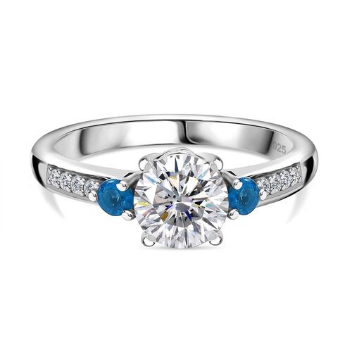 Moissanit und Neon Apatit Ring - 1,24 ct. image number 0