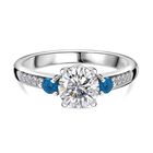 Moissanit, Neon Apatit Ring 925 Silber rhodiniert (Größe 21.00) ca. 1,24 ct