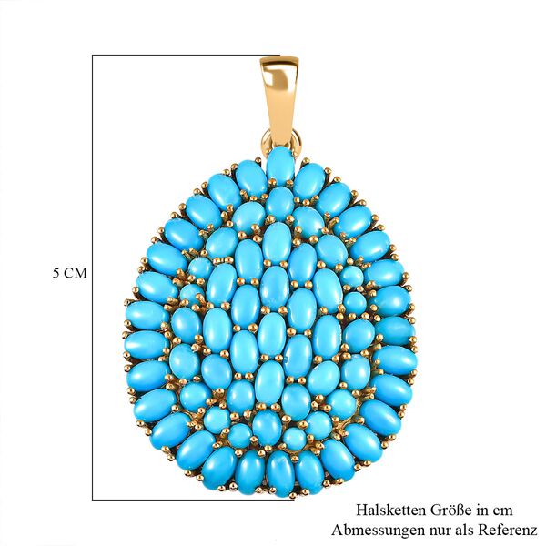 Amerikanischer, natürlicher Sleeping Beauty Türkis Anhänger, 925 Silber vergoldet ca. 14.41 ct image number 6