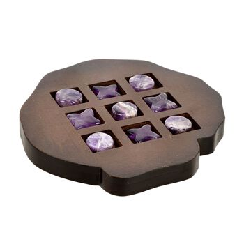 Tic Tac Toe mit Amethyst-Edelstein
