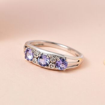 Tansanit und Zirkon Ring - 0,84 ct.