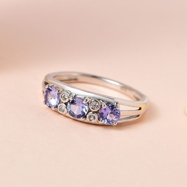 Tansanit und Zirkon Ring - 0,84 ct. image number 1