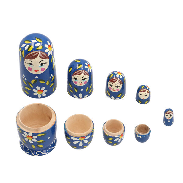 5er-Set Matroschka, Handbemalten Nistpuppen, Babuschka aus Holz image number 6