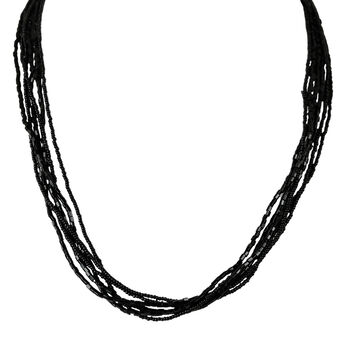 IL MURANO DI FRANCESCA- schwarze 6-reihige 50cm Halskette