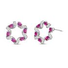 Rosafarbene und weiße Zirkonia Ohrringe, Messing