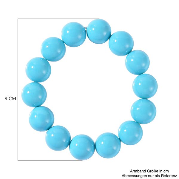 Sleeping Beauty Türkis farbe Muschelperle Armband, 18 cm image number 4