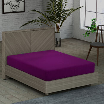 SERENITY NIGHT: Spannbettlaken aus 100% Bambus, 150x200+30 cm, Violett