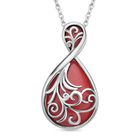 Roter Achat Anhänger mit Kette, Edelstahl ca. 20.00 ct