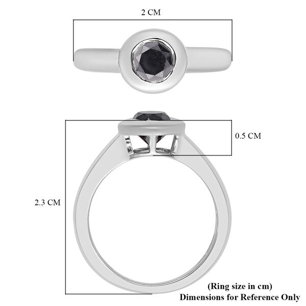 Schwarzer Diamant Solit&auml;r Ring 925 Silber platiniert  ca. 1,00 ct image number 6