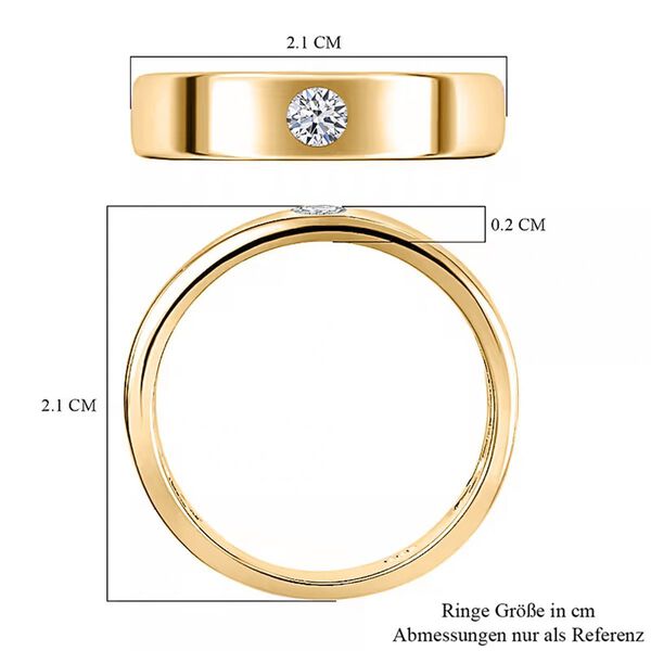 LUXURIANT VS-EF Labor Diamant Ring, 925 Silber Gelbgold Vermeil - 0,15 ct. image number 5