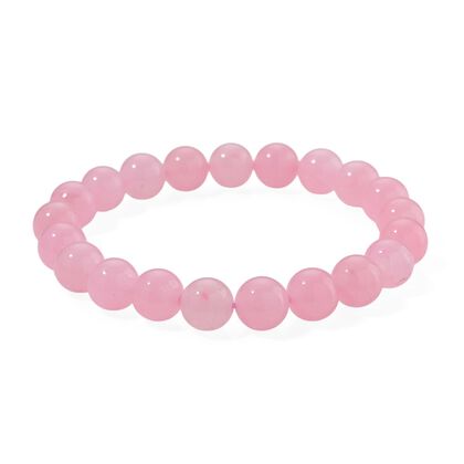 Rosa Morganit Farbiger Quarzit Armband, flexibel (ca. 18 - 19 cm), ca. 150.00 ct