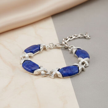 Schwarzes Obsidian 15,25+2,5cm Armband - 65 ct.