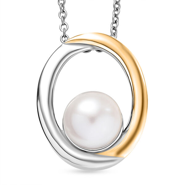 EverTrue zweifarbiger S&uuml;&szlig;wasserperle Anh&auml;nger mit 50cm Kette und Ohrringe image number 2