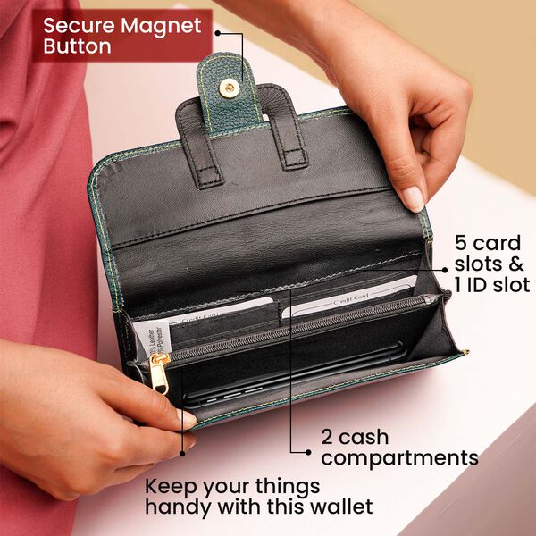 100% echte Leder Geldbörse mit RFID Schutz, 18.50x10.50 cm, Grau image number 11