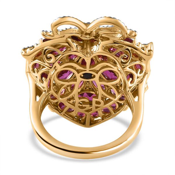 GP Amore Kollektion- Rhodolith Granat, Zirkon und blauer Saphir-Ring- 9,29 ct. image number 6