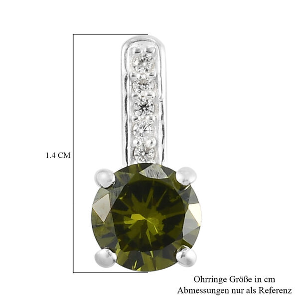 Peridot Zirkonia und wei&szlig;e Zirkonia-Ohrh&auml;nger in Silber, 3,74 ct. image number 5