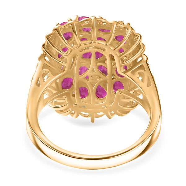 Niassa Rubin Ring Nickelfreies Messing platiniert und vergoldet (Gr&ouml;&szlig;e 16.00) ca. 4,31 ct image number 6