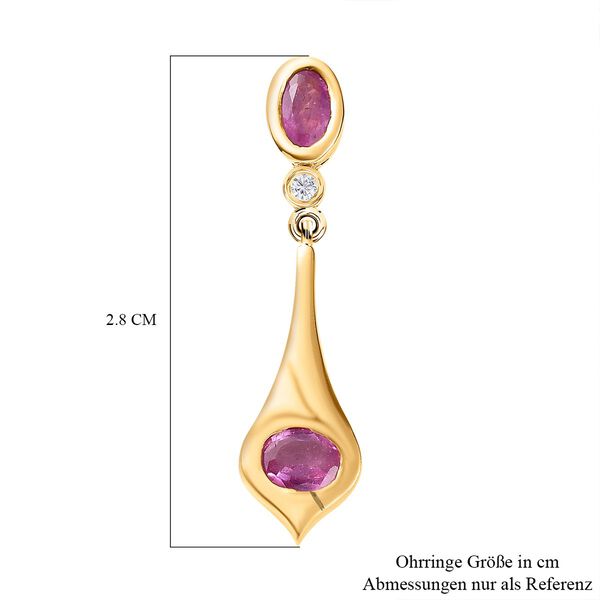 Ilakaka Rosa Saphir und Zirkon Ohrh&auml;nger - 1,71 ct. image number 5