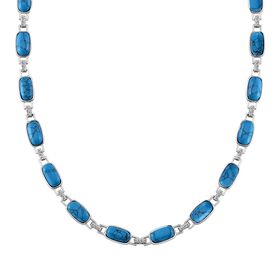 Blauer Howlit, Weißer Kristall Halskette ca. 50 cm