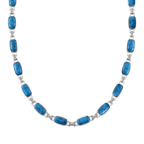 Blauer Howlit, Weißer Kristall Halskette ca. 50 cm image number 0