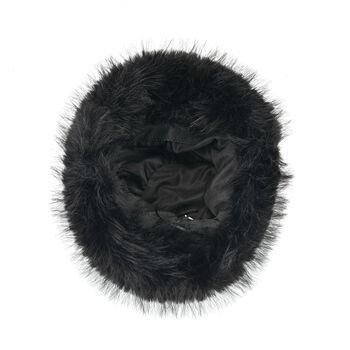 Kunstfell-Bucket-Hut, Einheitsgr&ouml;&szlig;e, Schwarz