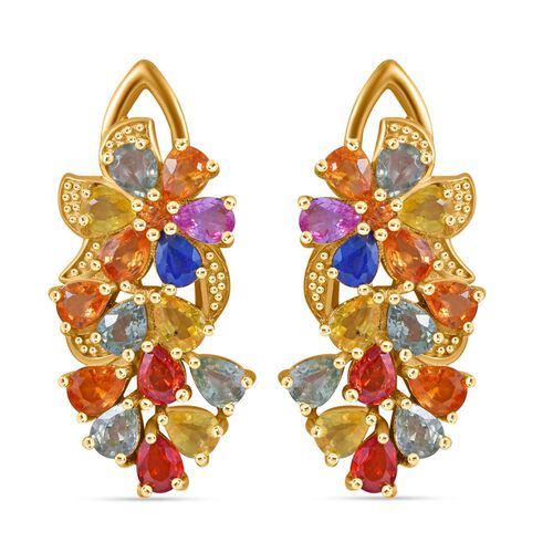 Mehrfarbige Saphir Ohrringe, ca. 6,07 ct. image number 0